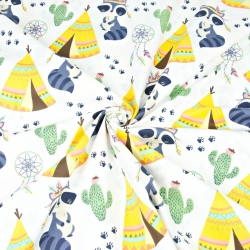 Baumwolle 100% Indianische Schuppen auf weißem Hintergrund  