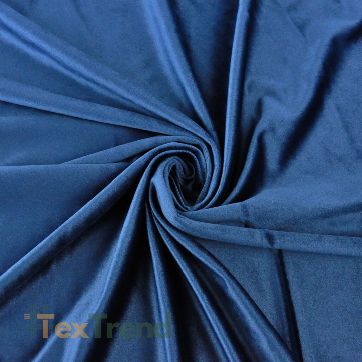 Samt Vorhangstoff - Oxford Blau  