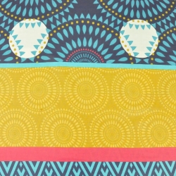 Baumwolle 100% Mandala-Muster gestreift auf dunkelblauem Hintergrund  