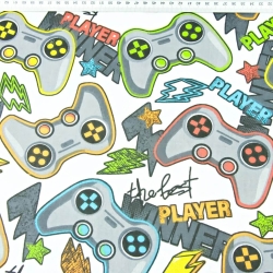 Baumwolle 100% Computerspiele auf weißem Hintergrund  