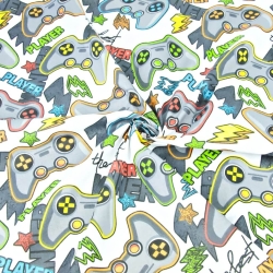 Baumwolle 100% Computerspiele auf weißem Hintergrund  