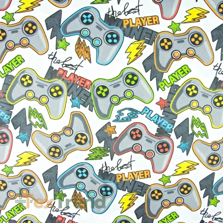 Baumwolle 100% Computerspiele auf weißem Hintergrund  