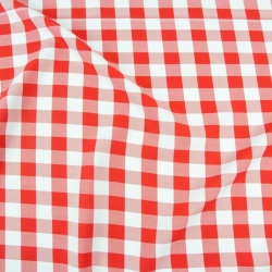 Tischdeckenstoff fleckenabweisend - große rote Vichy-Karos  