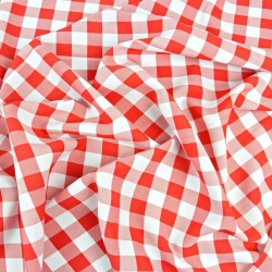 Tischdeckenstoff fleckenabweisend - große rote Vichy-Karos  