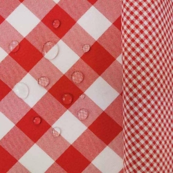 Tischdeckenstoff fleckenabweisend - kleine rote Vichy-Karos  