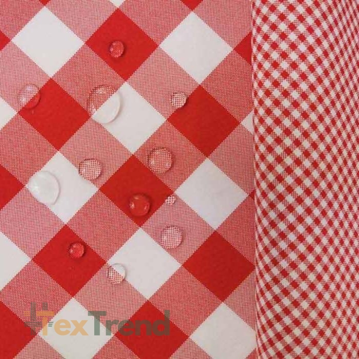 Tischdeckenstoff fleckenabweisend - kleine rote Vichy-Karos  