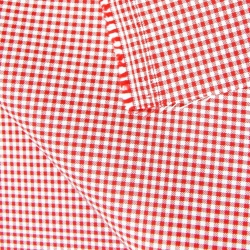 Tischdeckenstoff fleckenabweisend - kleine rote Vichy-Karos  