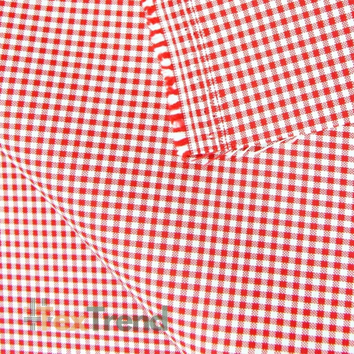 Tischdeckenstoff fleckenabweisend - kleine rote Vichy-Karos  