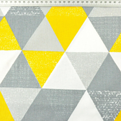 100% Baumwolle große gemusterte Dreiecke grau-dunkelgelb  