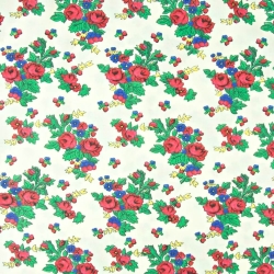 Baumwolle 100% Krakauer Muster auf ecrufarbenem Hintergrund  