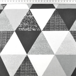100% Baumwolle große gemusterte Dreiecke grau-schwarz  