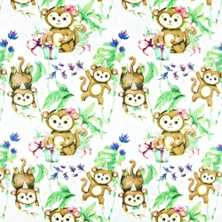 Baumwolle 100% Äffchen auf Geburtstagsfeiern auf weißem Hintergrund  