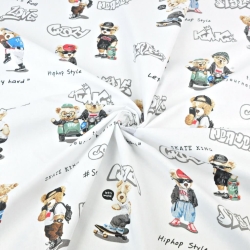 100% Baumwolle coole Bären auf weißem Hintergrund  