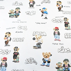 100% Baumwolle coole Bären auf weißem Hintergrund  