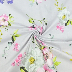 Baumwolle 100% große Apfelbaumblumensträuße auf grauem Hintergrund  