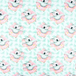 Baumwolle 100% Koala-Bären in rosa Donuts  
