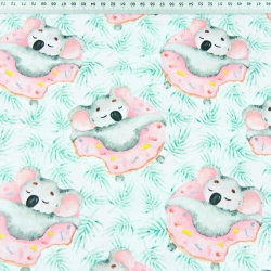 Baumwolle 100% Koala-Bären in rosa Donuts  