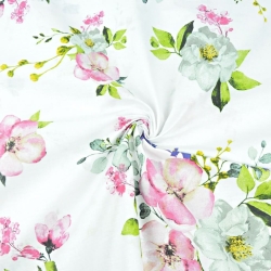 Baumwolle 100% große Apfelbaumblumensträuße auf weißem Hintergrund  