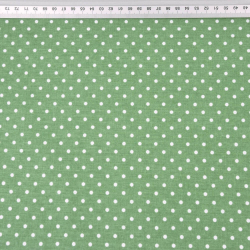 Baumwolle 100% Punkte 4mm weiß auf frühlingsgrünem Hintergrund  