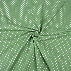 Baumwolle 100% Punkte 4mm weiß auf frühlingsgrünem Hintergrund  