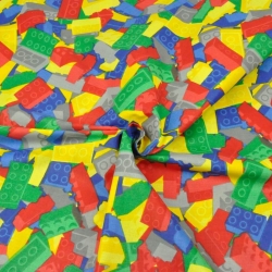 Baumwolle 100% bunte Bausteine  