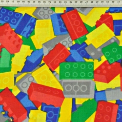 Baumwolle 100% bunte Bausteine  