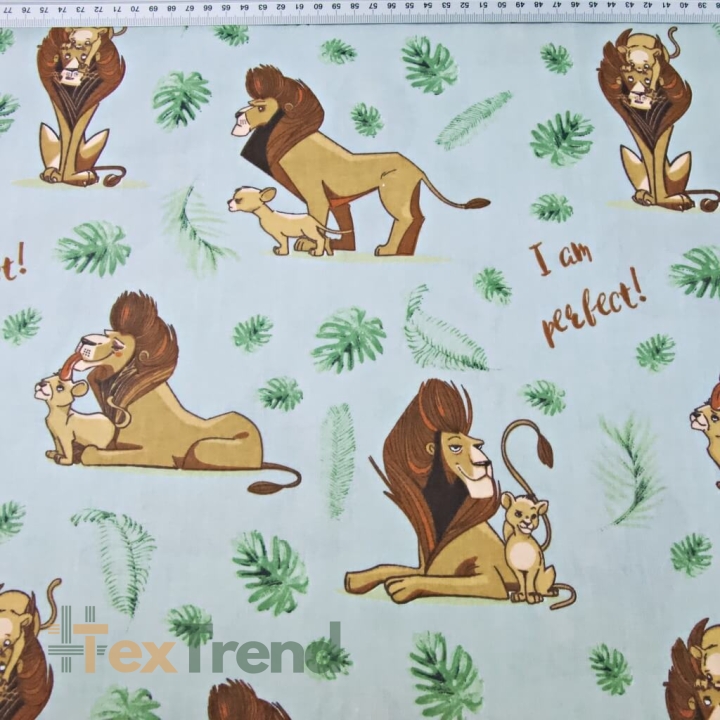 Baumwolle 100% Der König der Löwen auf grauem Hintergrund  