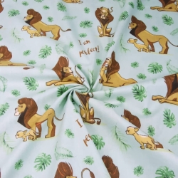 Baumwolle 100% Der König der Löwen auf grauem Hintergrund  