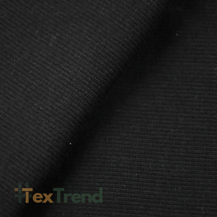 Rippstrickstoff (Bündchen) - schwarz  