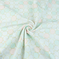 Baumwoll-Musselin Double Gauze - Digitaldruck - Bunte Kreise  