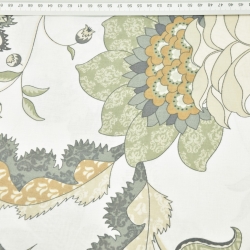 Baumwolle 100% türkisches Muster beige-orange auf weißem Hintergrund  