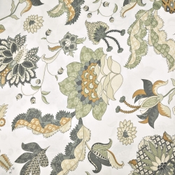 Baumwolle 100% türkisches Muster beige-orange auf weißem Hintergrund  