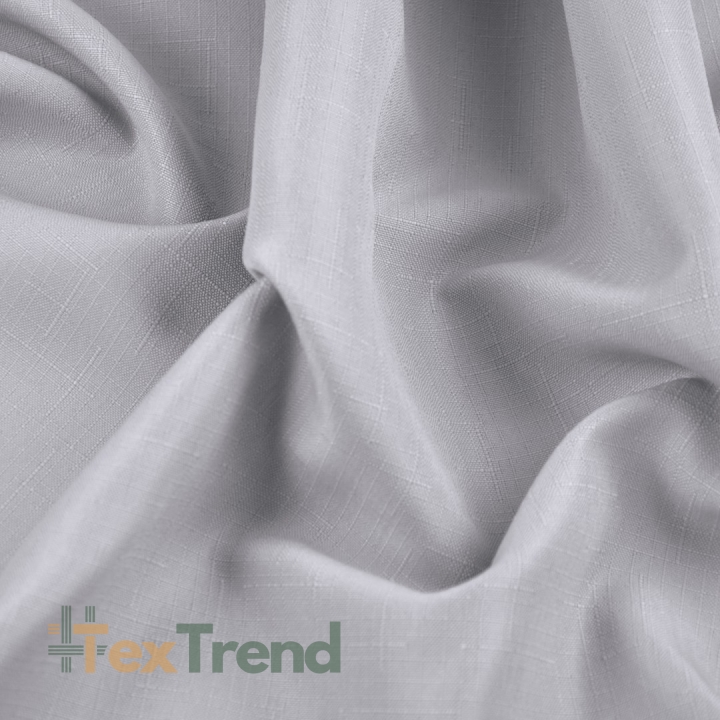 Tischdeckenstoff fleckenabweisend hellgrau - Leinenmuster  