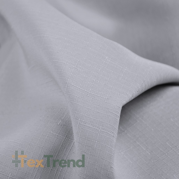 Tischdeckenstoff fleckenabweisend hellgrau - Leinenmuster  