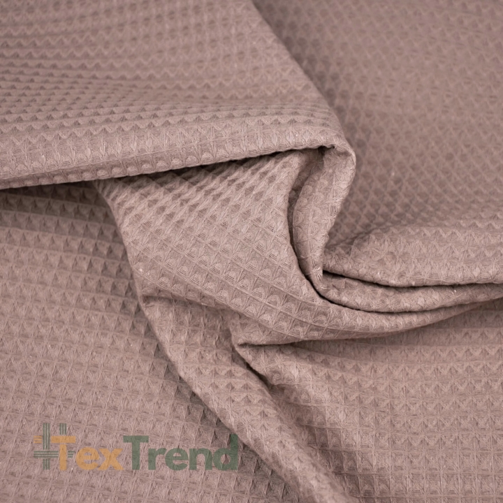 Dünner Baumwoll-Waffelstoff - dunkles schmutziges Rosa  