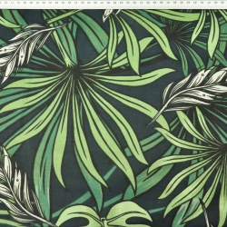 Baumwolle 100% dunkelgrüne Palm- und Monstera-Blätter  