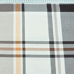 Baumwolle 100% Karomuster beige-orange-braun - 220cm  