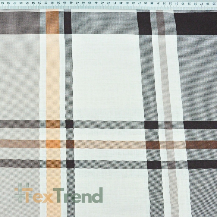 Baumwolle 100% Karomuster beige-orange-braun - 220cm  
