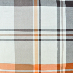 Baumwolle 100% Karomuster beige-orange-braun - 220cm  