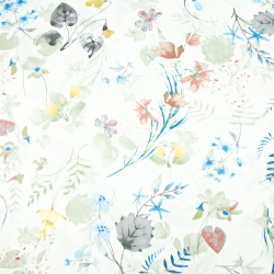 Baumwolle 100% Vintage Kletterblumen auf ecrufarbenem Hintergrund - 220cm  