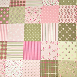 Baumwolle 100% Patchwork Blumen rosa-beige  