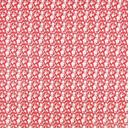 100% Baumwolle Wiese MIDI weiß auf rotem Hintergrund  