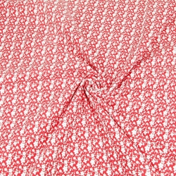 100% Baumwolle Wiese MIDI weiß auf rotem Hintergrund  