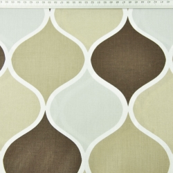 Baumwolle 100% Muster in Kreisen beige-braun  