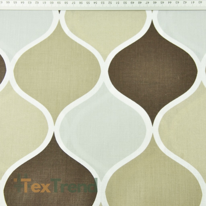 Baumwolle 100% Muster in Kreisen beige-braun  