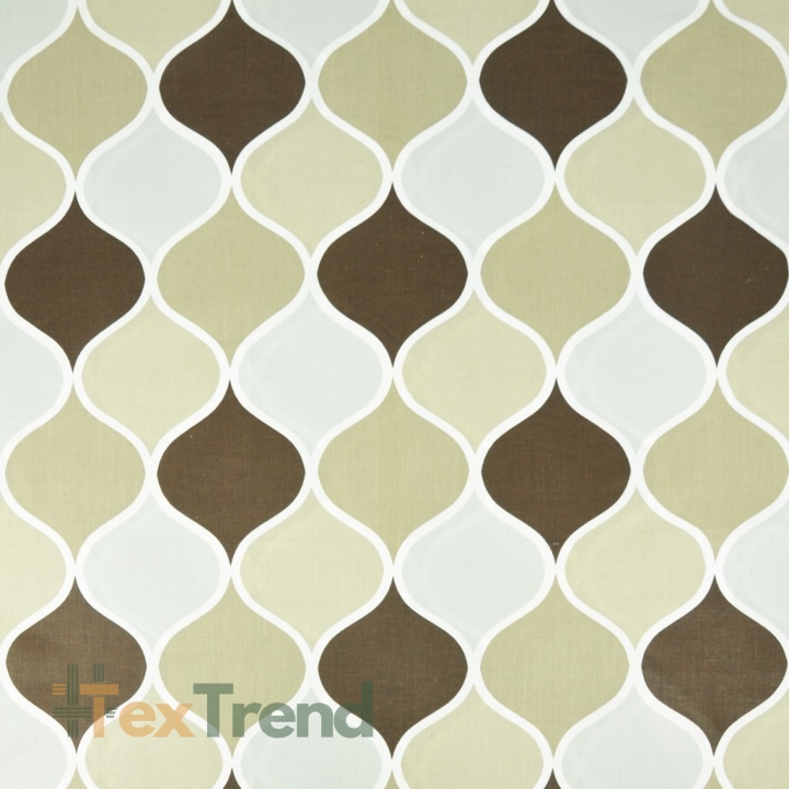 Baumwolle 100% Muster in Kreisen beige-braun  