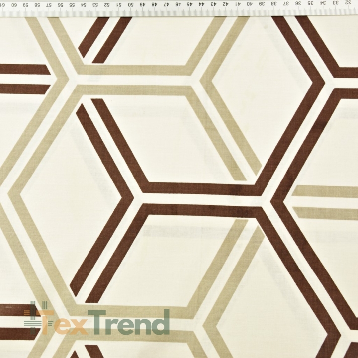 Baumwolle 100% geometrisches Muster Honigwaben beige-braun  