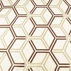Baumwolle 100% geometrisches Muster Honigwaben beige-braun  
