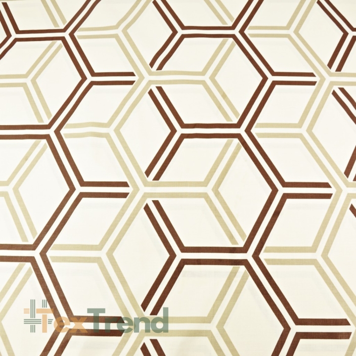 Baumwolle 100% geometrisches Muster Honigwaben beige-braun  