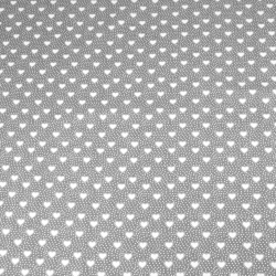Baumwolle 100% Herzchen mit Punkten auf grauem Hintergrund  